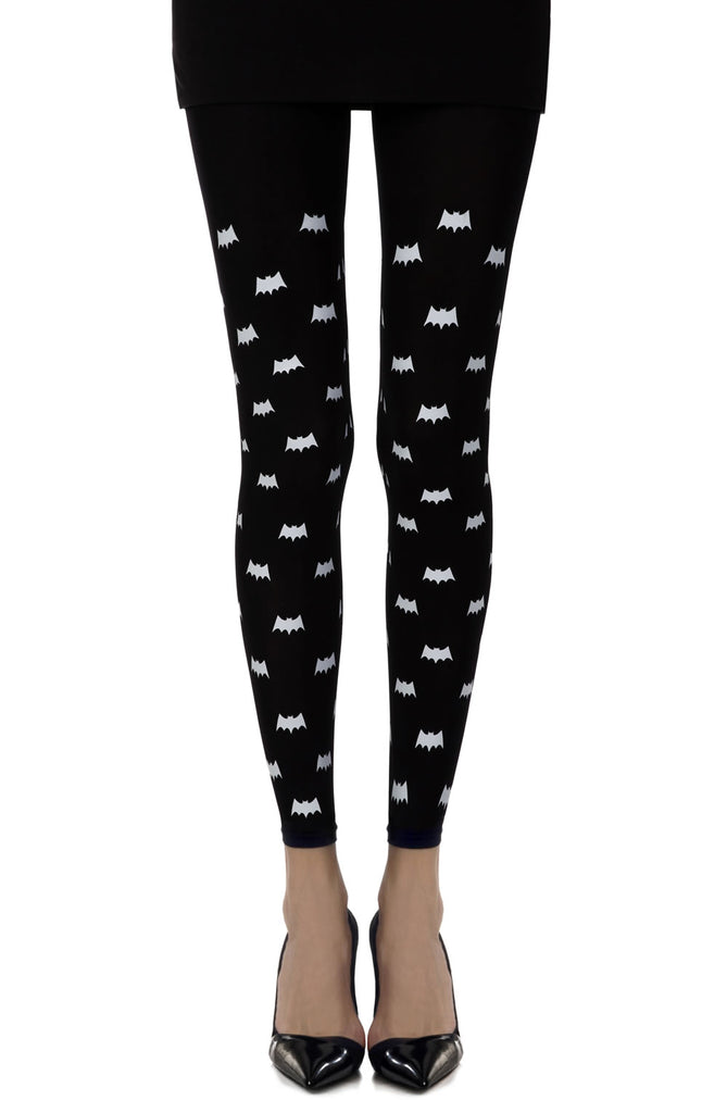 Zohara “Super Hero” Black Print Footless Tights