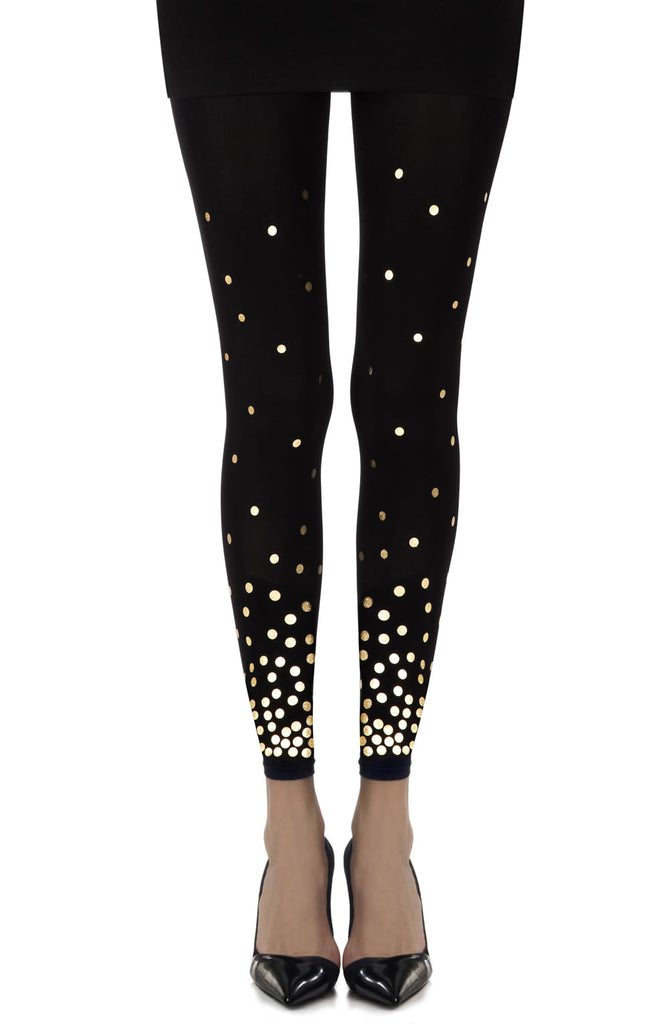 Zohara “You’ve Got A Point” Black Print Footless Tights