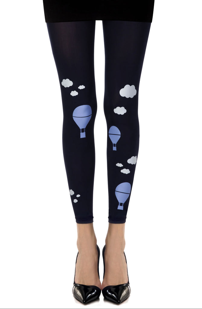 Zohara “Hot Air Balloon” Blue Footless Tights