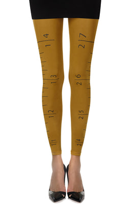 Zohara “Tape Measure” Mustard Footless Tights