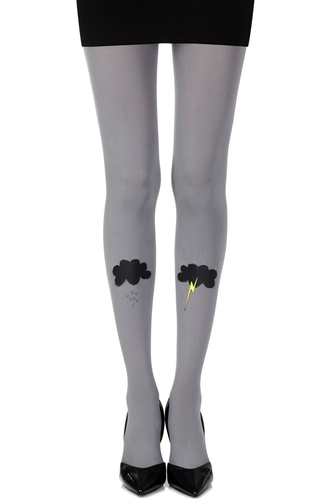 Zohara “The Perfect Storm” Grey Print Tights
