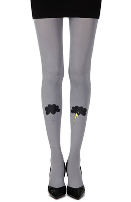 Zohara “The Perfect Storm” Grey Print Tights