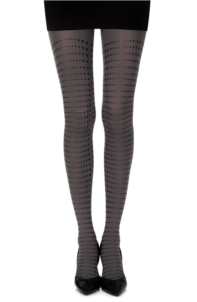 Zohara “Matching Point” Grey Print Tights