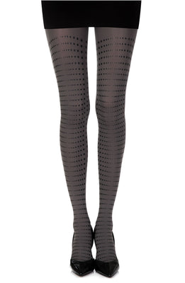 Zohara “Matching Point” Grey Print Tights