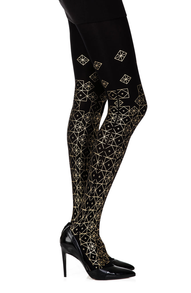 Zohara “Kaleidoscope” Black Print Tights