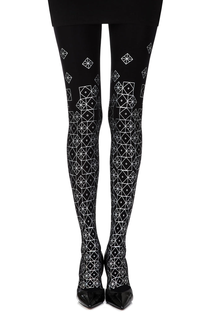 Zohara “Kaleidoscope” Black Print Tights