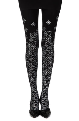 Zohara “Kaleidoscope” Black Print Tights