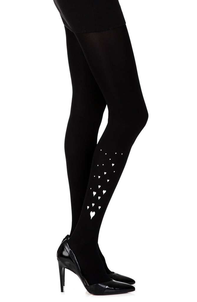Zohara “Winter In My Heart” Black Print Tights