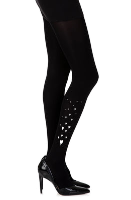Zohara “Winter In My Heart” Black Print Tights