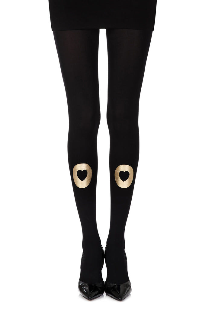 Zohara “Into My Heart” Black Print Tights