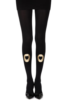 Zohara “Into My Heart” Black Print Tights
