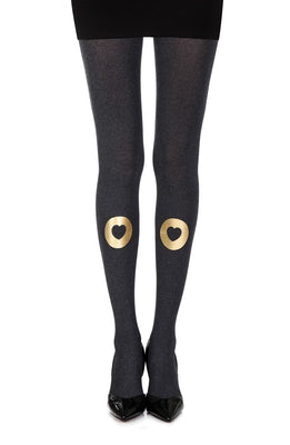 Zohara “Into My Heart” Grey Print Tights