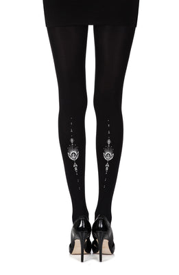 Zohara “Jewel In The Night” Black Print Tights