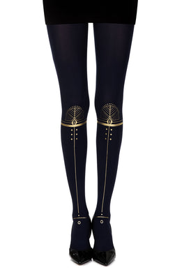 Zohara “Hypnotic” Blue Print Tights