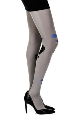 Zohara “Hot Air Balloon” Grey Print Tights