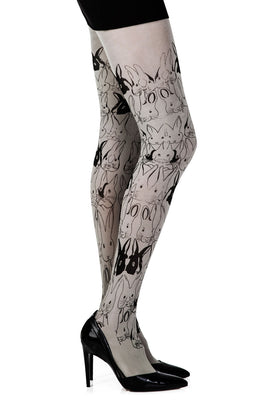 Zohara “My Little Bunny” Grey Print Tights