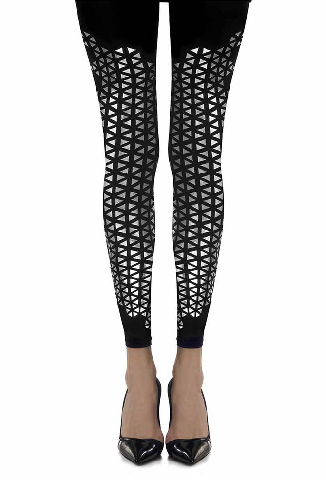 Zohara “Beat Goes On” Black Print Footless Tights