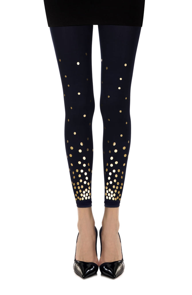 Zohara “You’ve Got A Point” Navy Print Footless Tights
