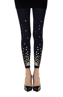 Zohara “You’ve Got A Point” Navy Print Footless Tights