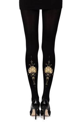Zohara “Egyptian Goddess” Black Print Tights