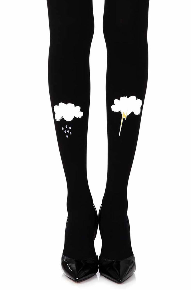 Zohara “The Perfect Storm” Black Print Tights