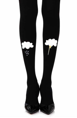 Zohara “The Perfect Storm” Black Print Tights