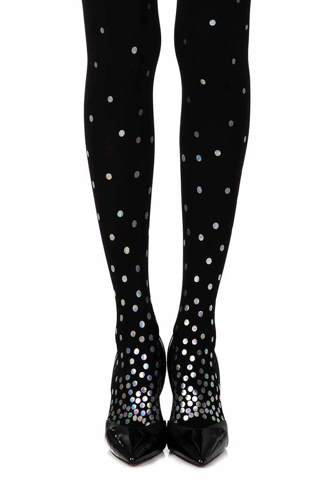 Zohara “You’ve Got A Point” Black Print Tights