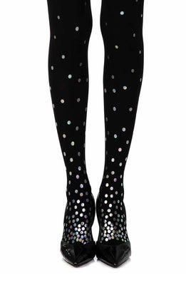 Zohara “You’ve Got A Point” Black Print Tights