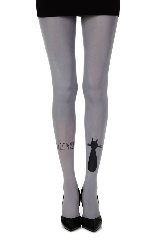 Zohara “Smelly Cat” Grey Print Tights