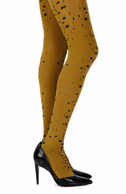 Zohara "Keyboard" Mustard Print Tights