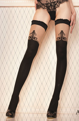 Ballerina 428 Black/Skin Hold Ups