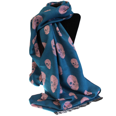 Unisex Rich Kid Skull Scarf - Black & Green